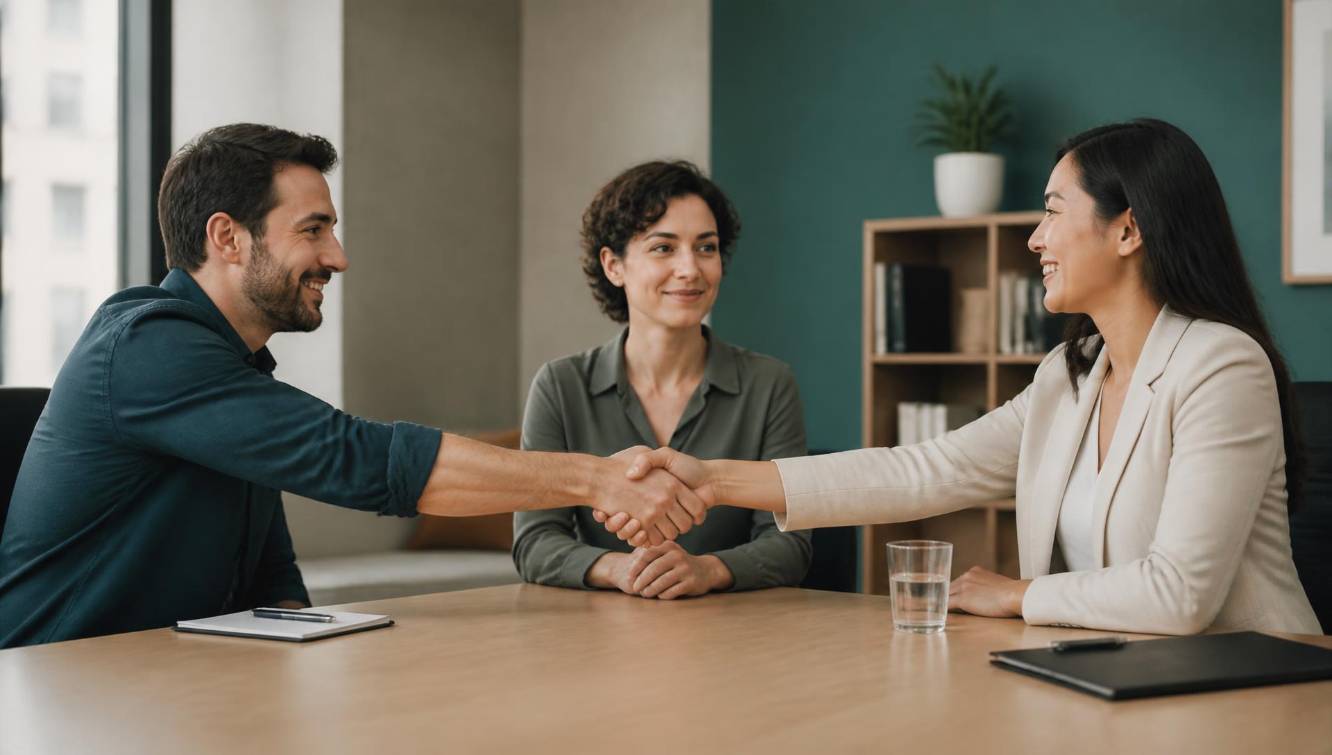 A mediator facilitating an agreement between two parties